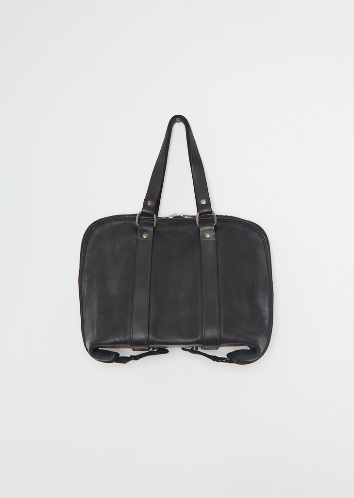 Zipper Handle Leather Bag