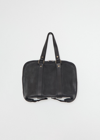 Zipper Handle Leather Bag