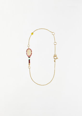 Tennis Pelota Enamel Bracelet — Sand Pink