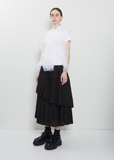 Tulle Ruffle Cotton Polo Shirt