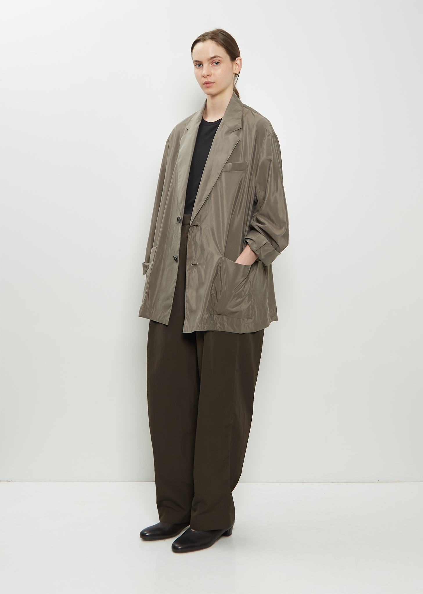 Technical Silk Single Breasted Jacket – La Garçonne Technical Silk Single Breasted Jacket – La Garçonne