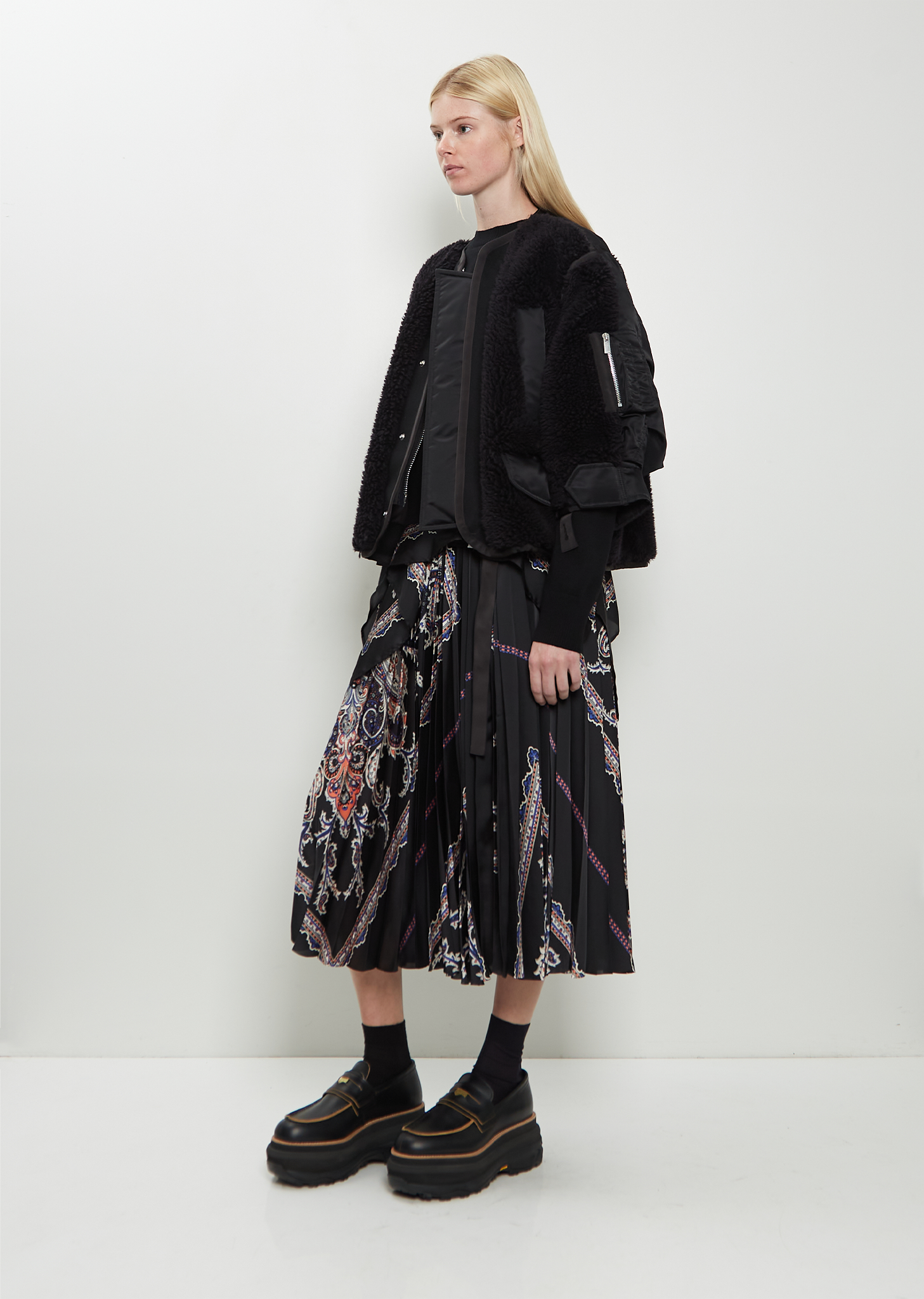 Faux Shearling x Nylon Twill Blouson – La Garçonne Faux Shearling x Nylon Twill Blouson – La Garçonne