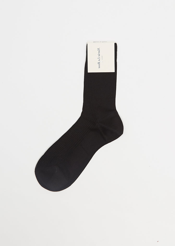 One Ribbed Socks — Black