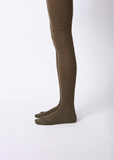 Ribbed Tights — Khaki