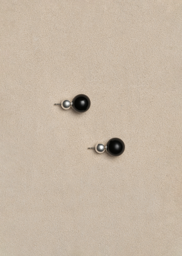Onyx Boule Studs