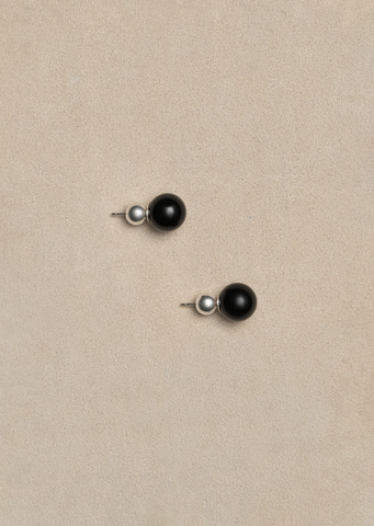 Onyx Boule Studs