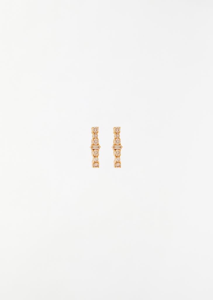 Champagne Diamond Rivulet Spread Round Hoops