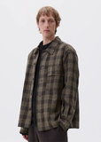Wool Cotton Overshirt — Black / Brown / Multi