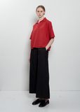 Flora Sushi Poplin Top — Magenta