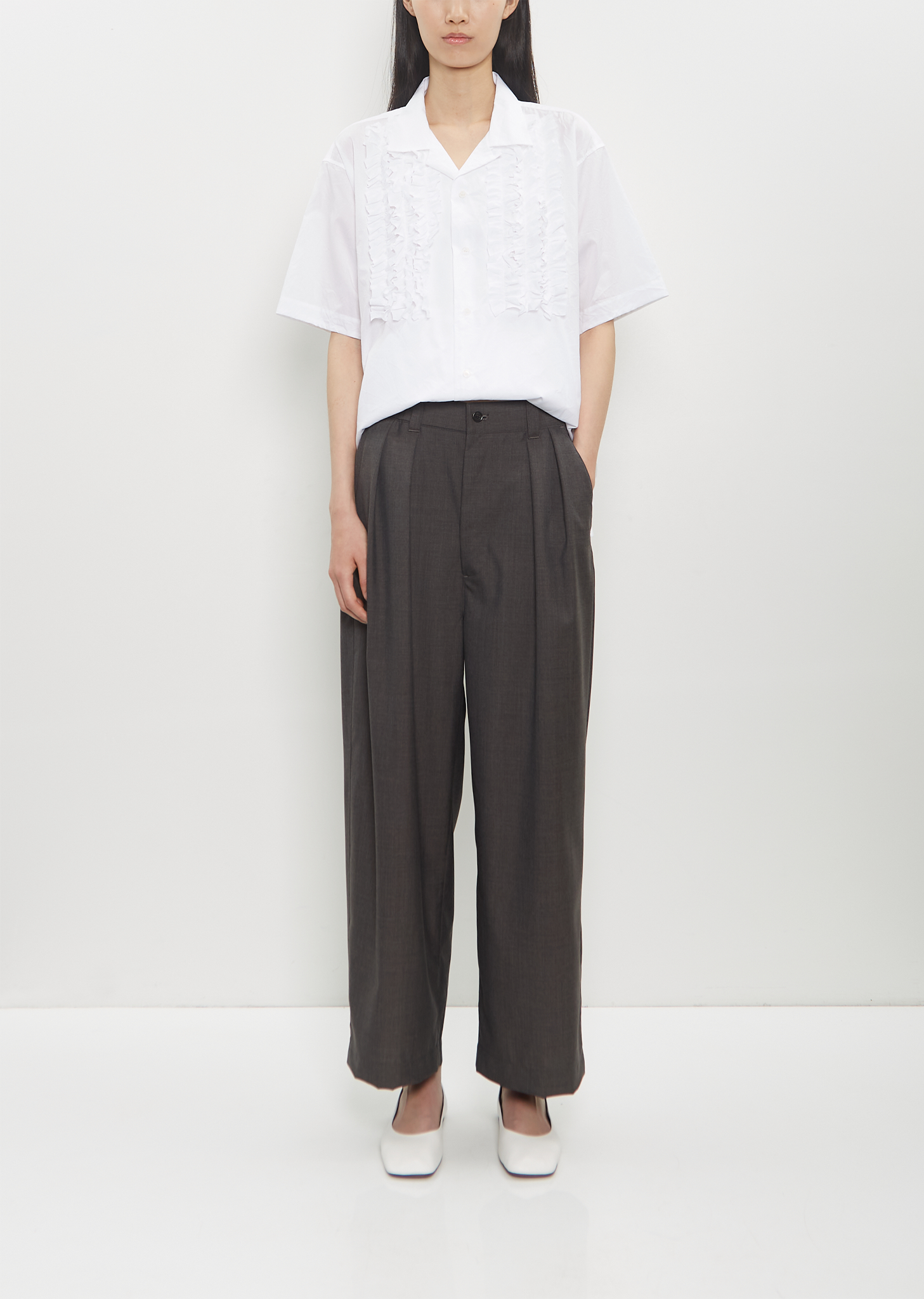 多様な Wool Pleated Baggy Pant – La Garçonne パンツ