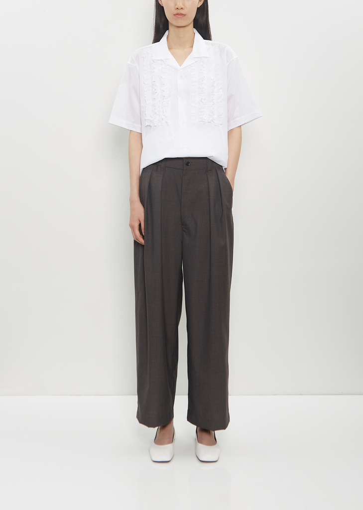 Wool Pleated Baggy Pant