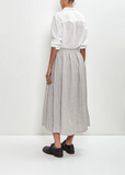 French Linen Box Pleat Skirt — Grey