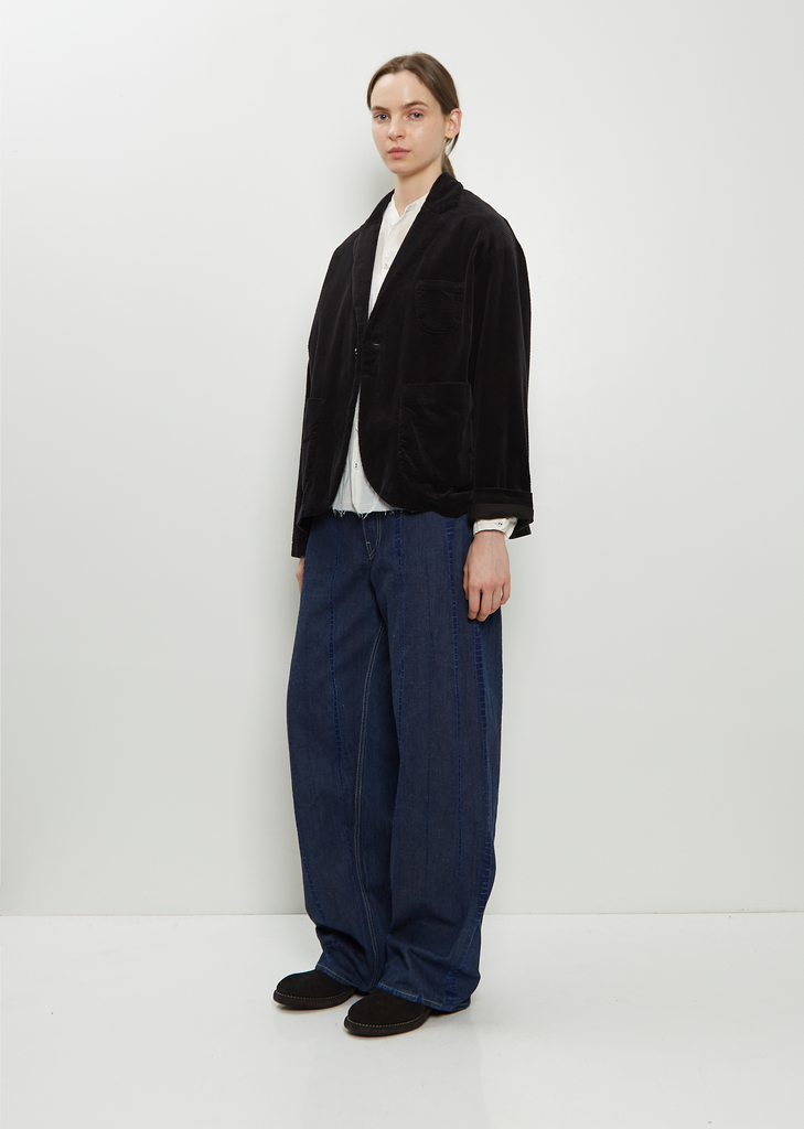 Corduroy Tailored Jacket — Black