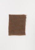 Feather Cashmere Classic Check Stole — Brown