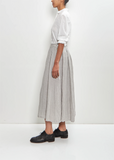 French Linen Box Pleat Skirt — Grey