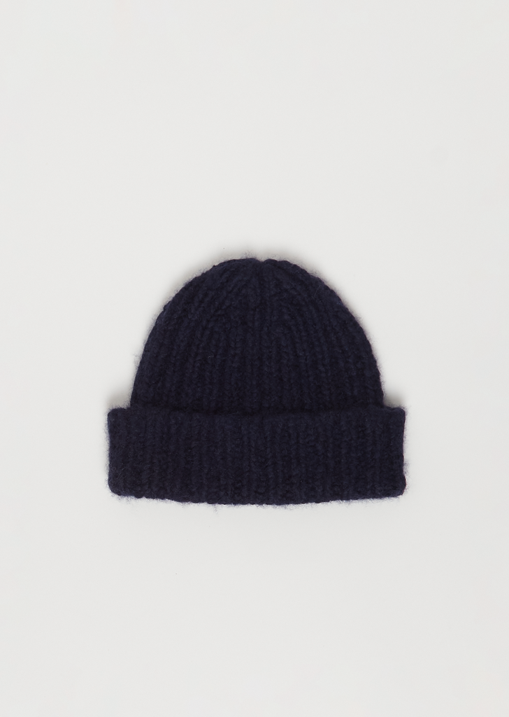 Patti Cashmere Silk Beanie — Midnight / Navy