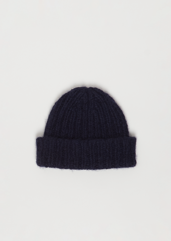Patti Cashmere Silk Beanie — Midnight / Navy