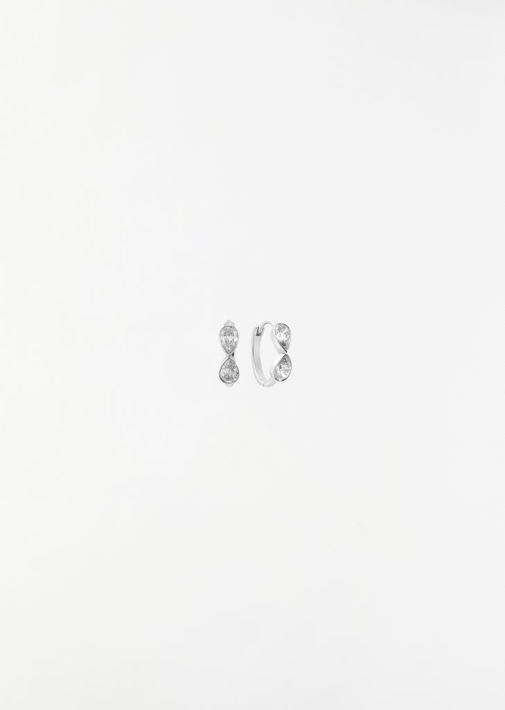 Pear Diamonds Huggie Mini Hoops