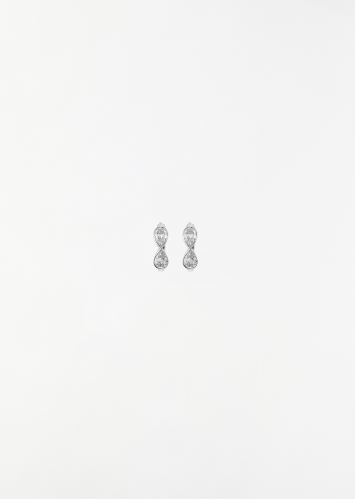 Pear Diamonds Huggie Mini Hoops
