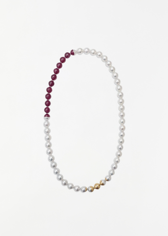 Sectional Pearl Necklace — Ruby