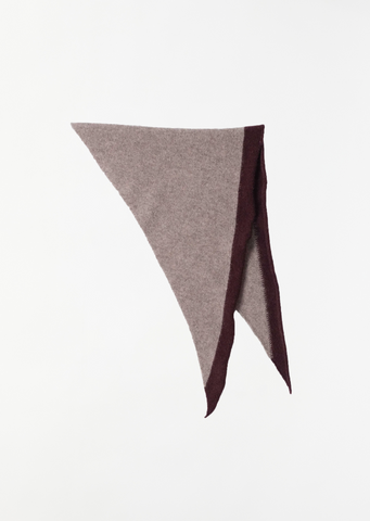 Tipped Wool Scout Scarf — Pebble / Mahogany