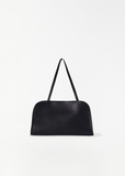 Peggy Saddle Leather Clutch — Black