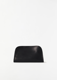 Peggy Saddle Leather Clutch — Black