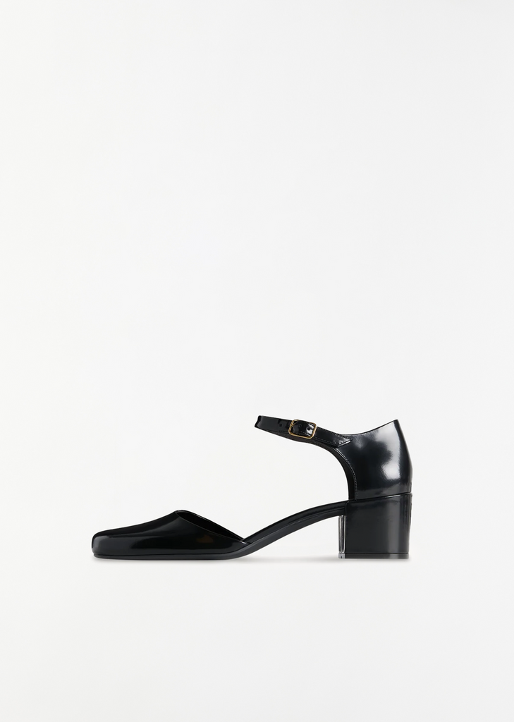 Penelope Ankle Strap Heel — Black