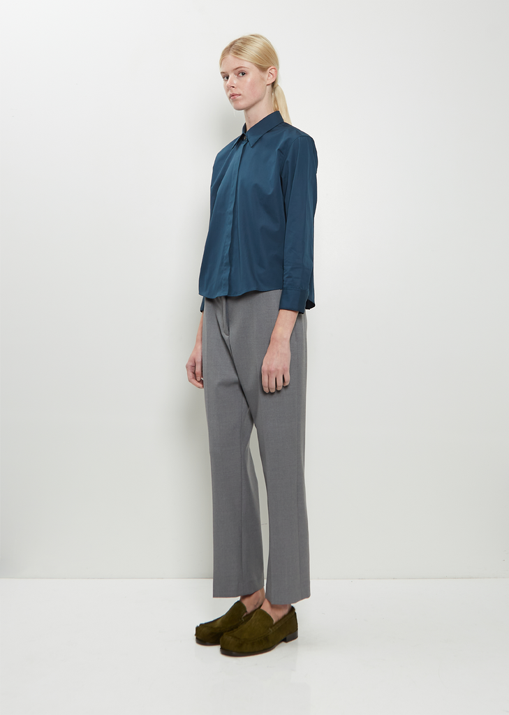 Clavini Bis Cotton Shirt — Petrol