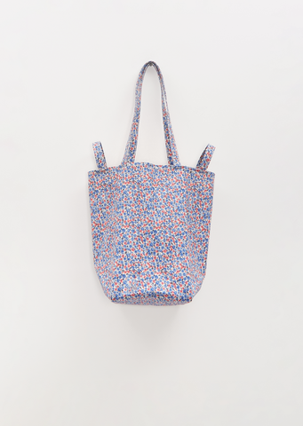 Exclusive Cotton Liberty Flower Tote M — Blue / Pink