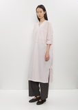 Cotton Pleated Sleeping Shirt Dress