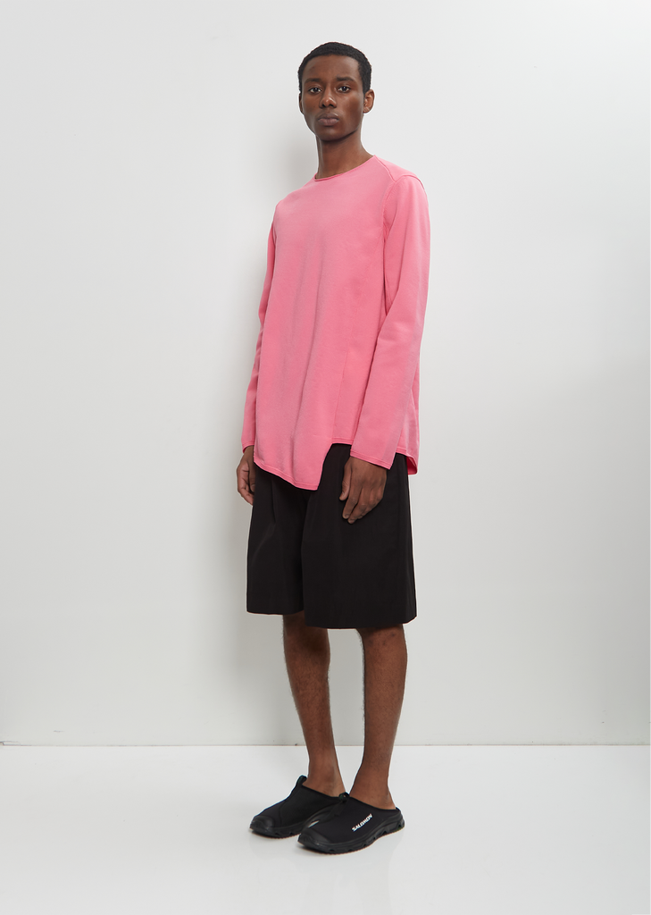 Asymmetric Layered Sweater  — Pink