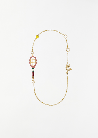 Tennis Pelota Enamel Bracelet — Sand Pink