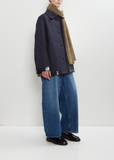 Abhaya Plaid Cashmere Stole — Khaki / Moonless Night