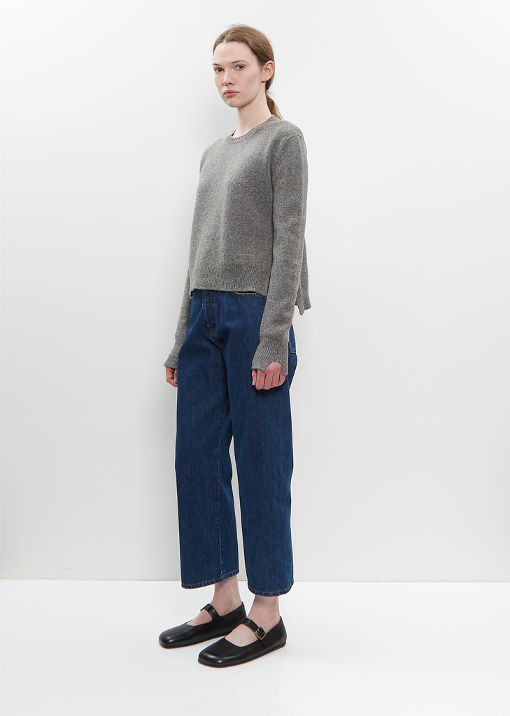 Cotton Denim Cropped Trousers