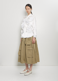 Satin x Nylon Tulle Blouse