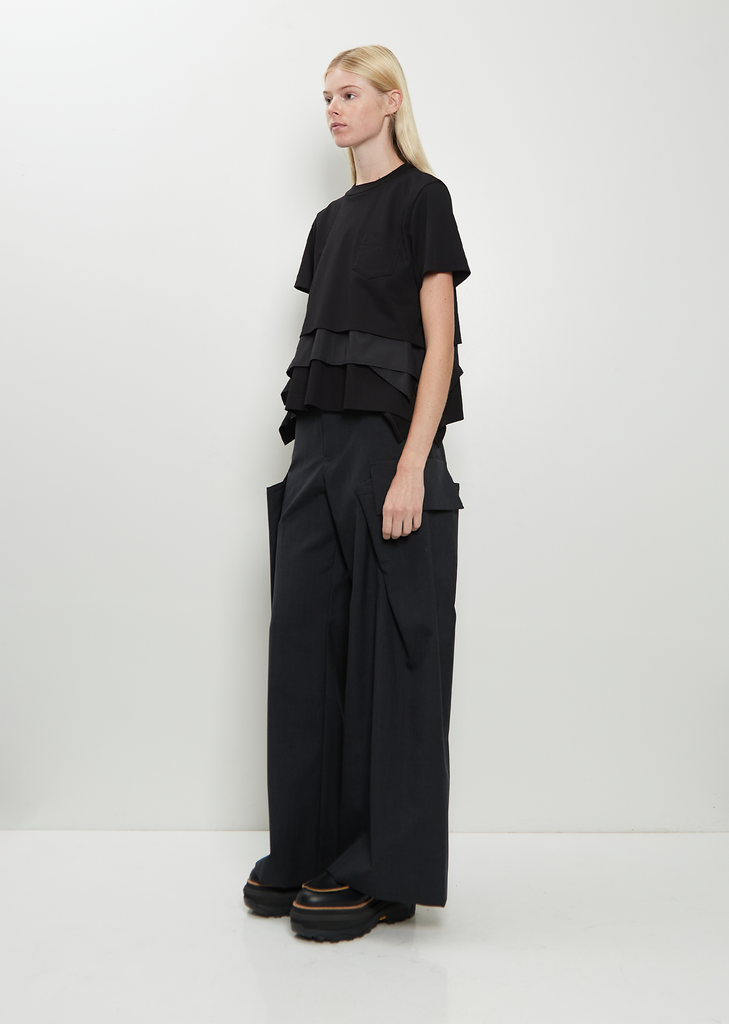 Poplin x Cotton Jersey T-Shirt