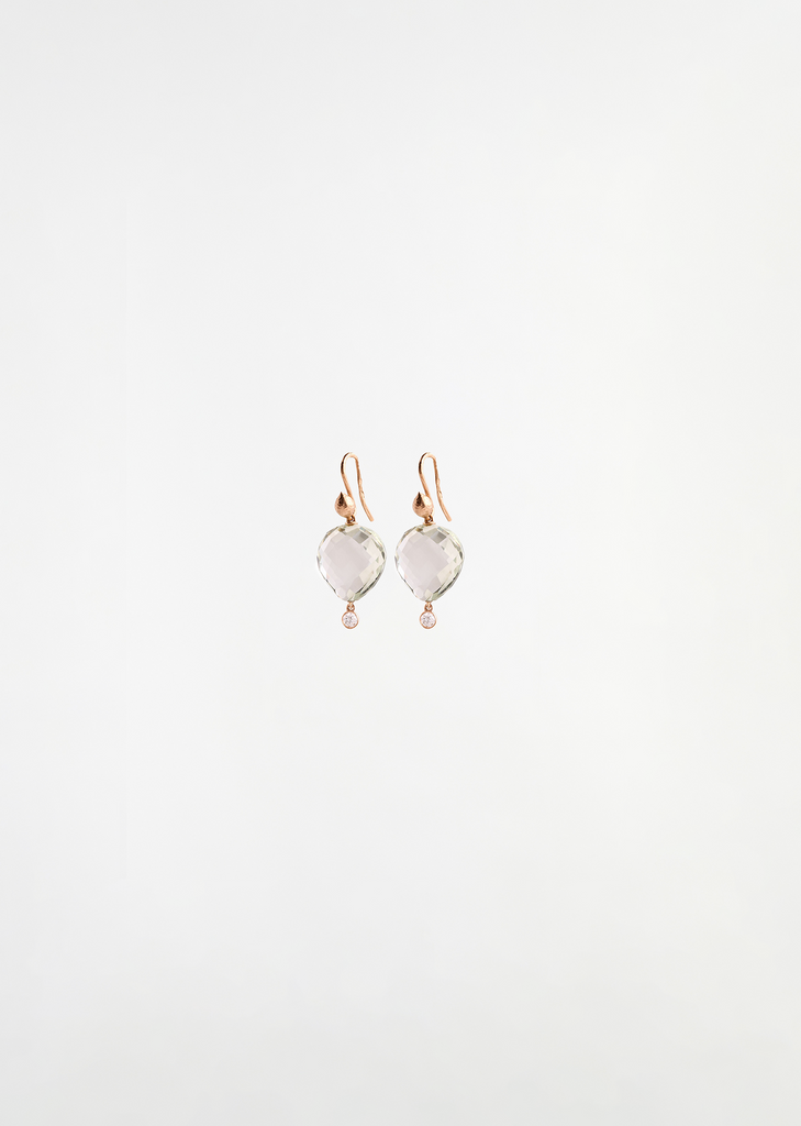 Prasioliate Diamond Earrings