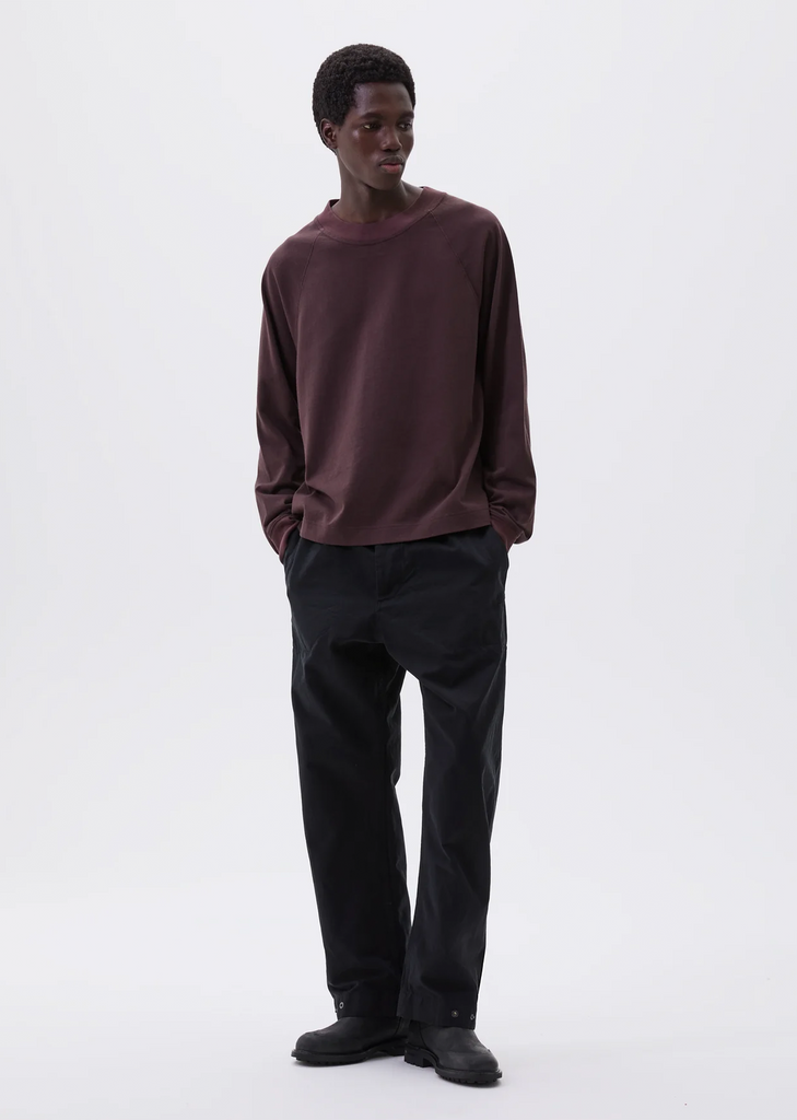 Press Stud Cotton Canvas Trousers