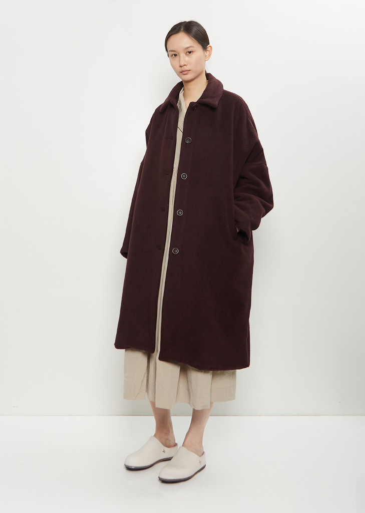Big Blobby Cashmere Coat — Prune