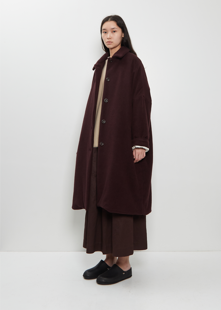 Big Blobby Cashmere Coat — Prune