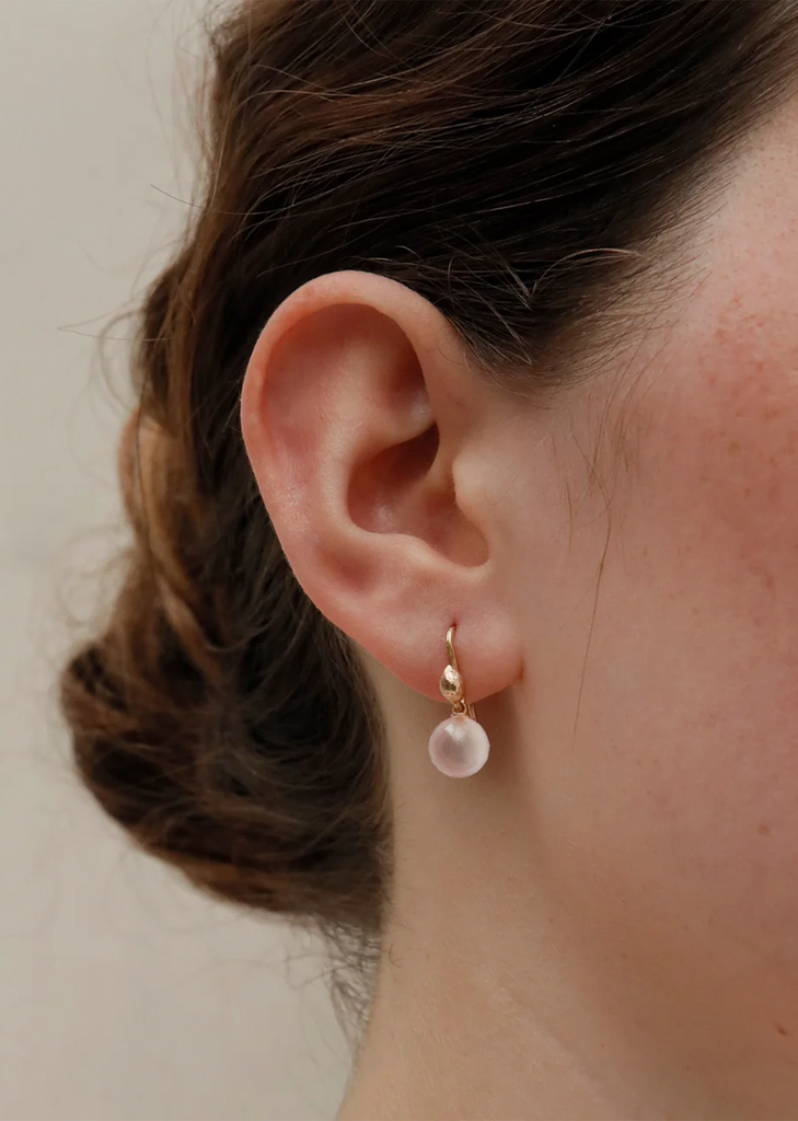 Pink Quartz Facetted Sphere Earrings