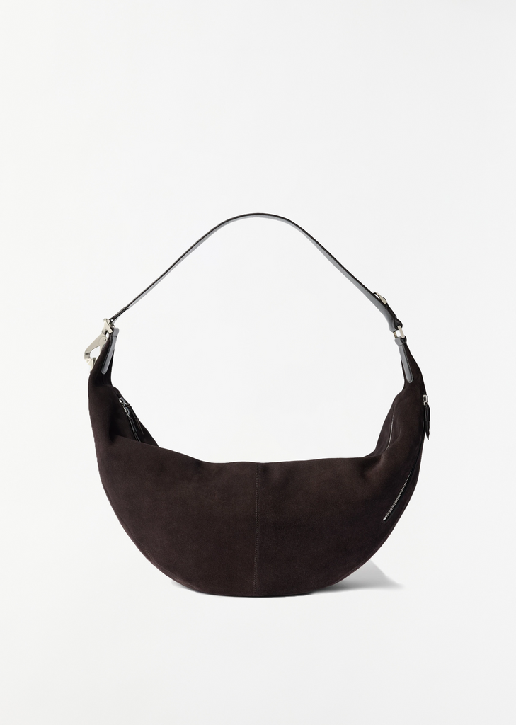 Suede Quiver Clip Bag — Ebony Brown