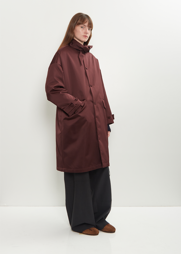 Satin Shawl Collar Coat