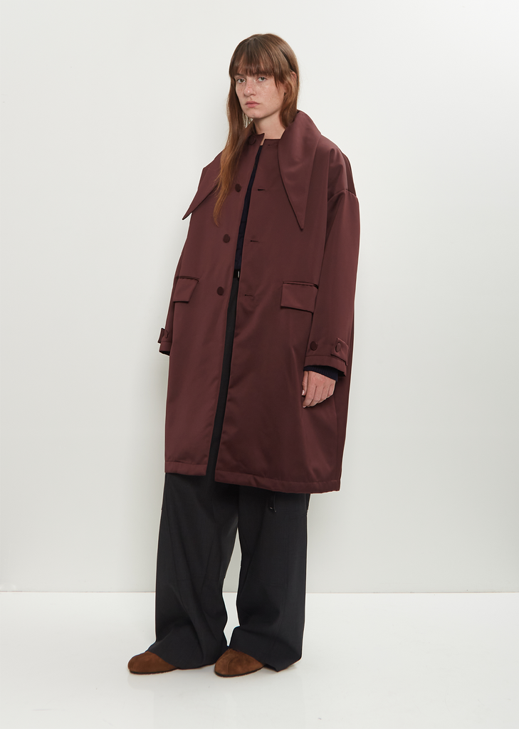 Satin Shawl Collar Coat