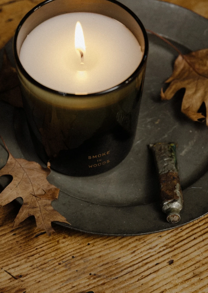 325g Handblown Candle — Smoke in Woods