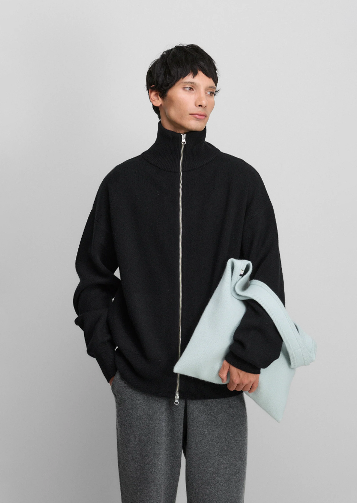 n°319 Xtra Out Cashmere Cardigan — Raven – La Garçonne n°319 Xtra Out Cashmere Cardigan — Raven – La Garçonne