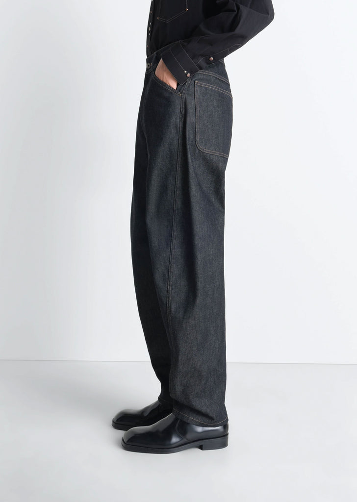 Raw Denim Twisted Workwear Pants
