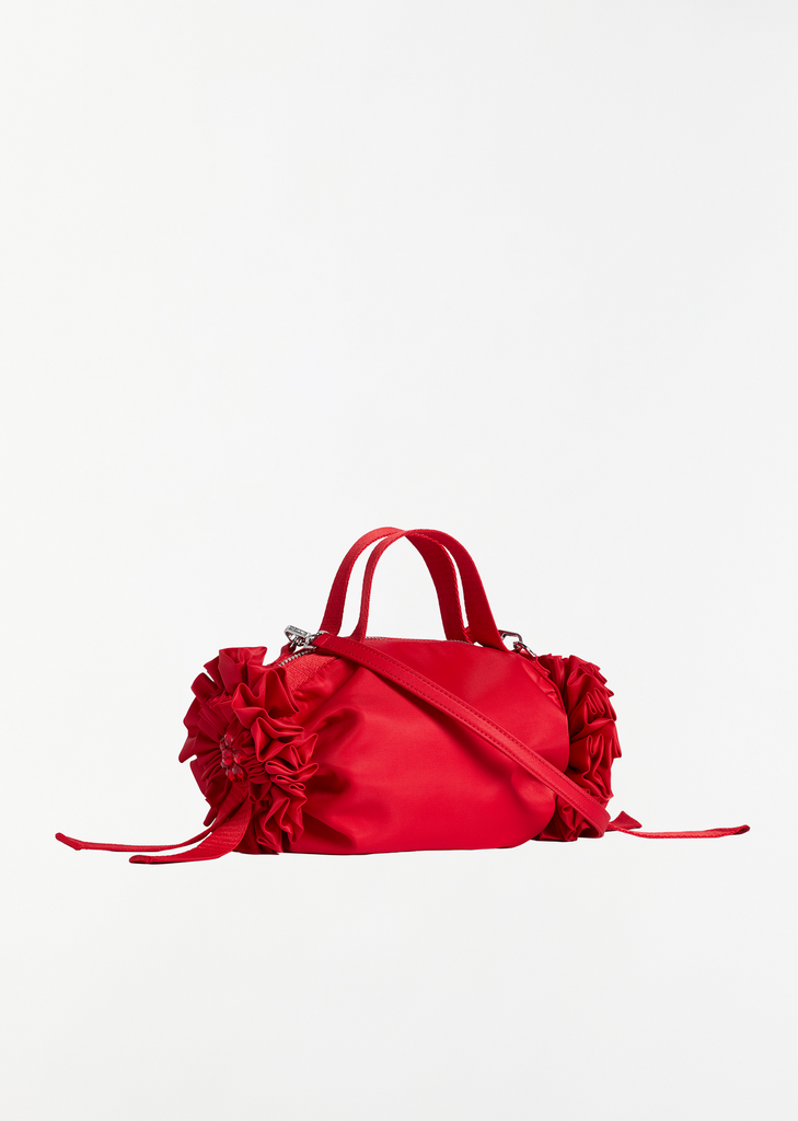 Mini Double Ribbon Rosette Bag — Red