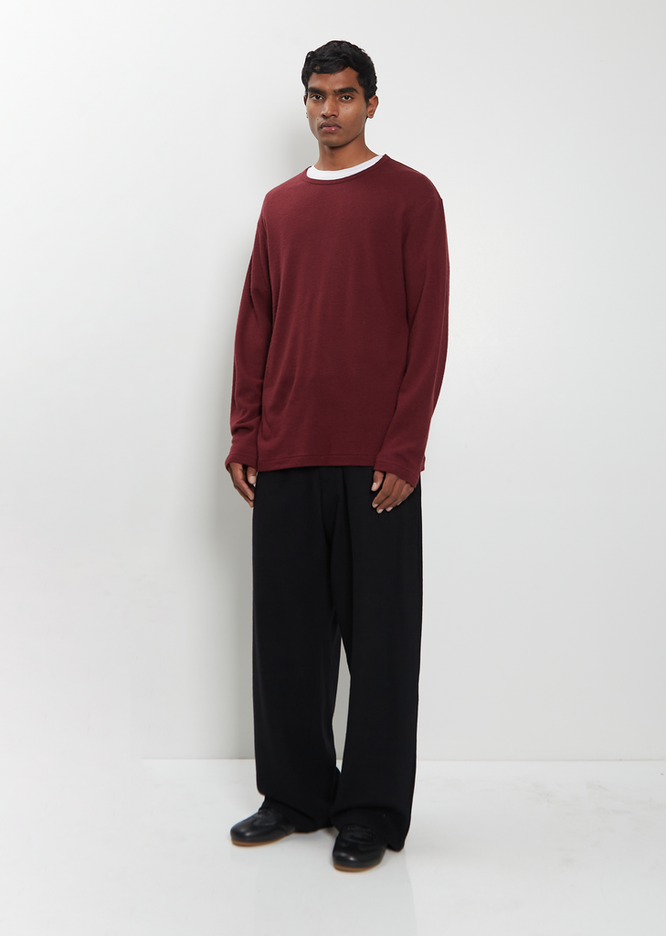 Long Sleeve Wool Tee — Bordeaux